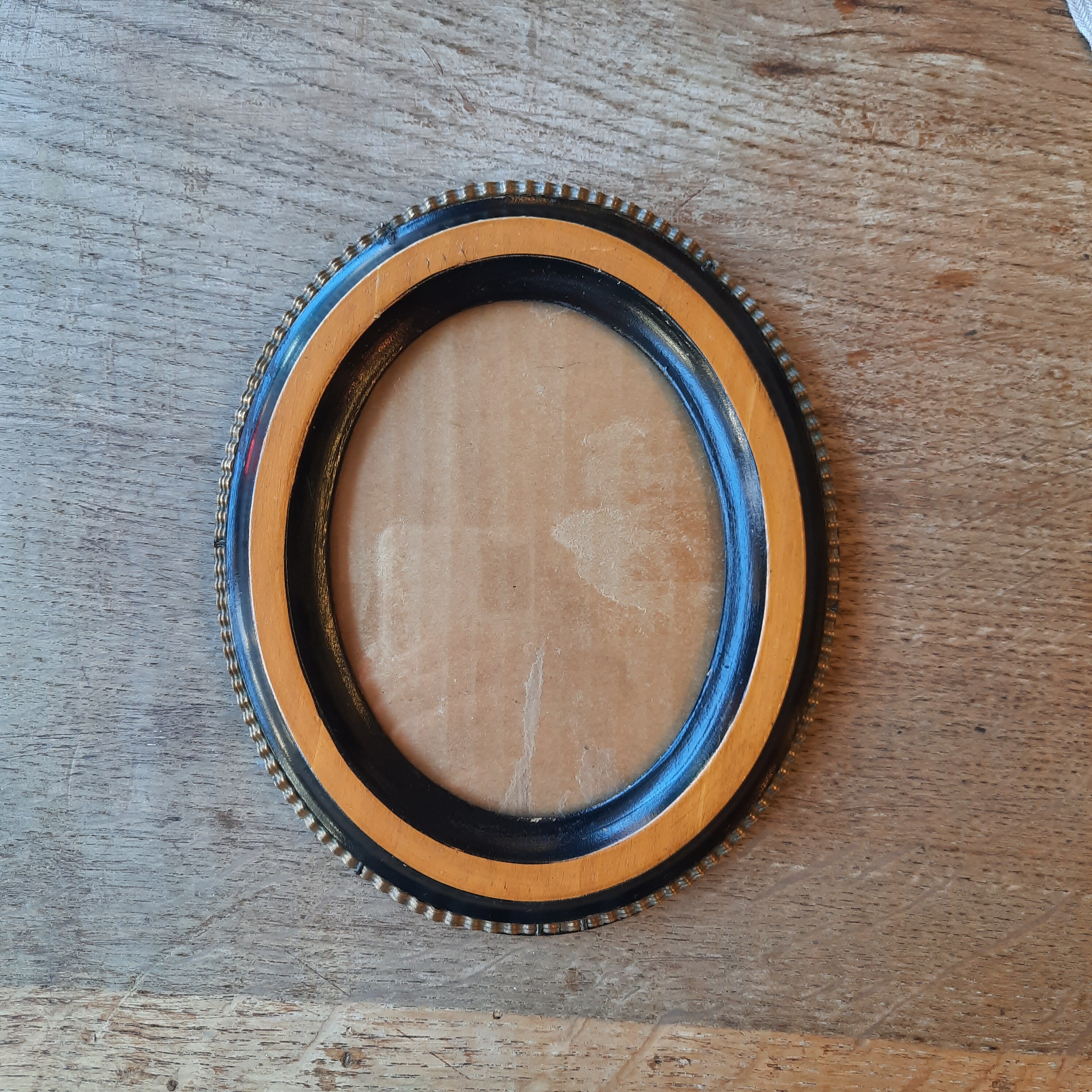 Cadre Napoléon Iii en Merisier Noirci et Baguette de Laiton