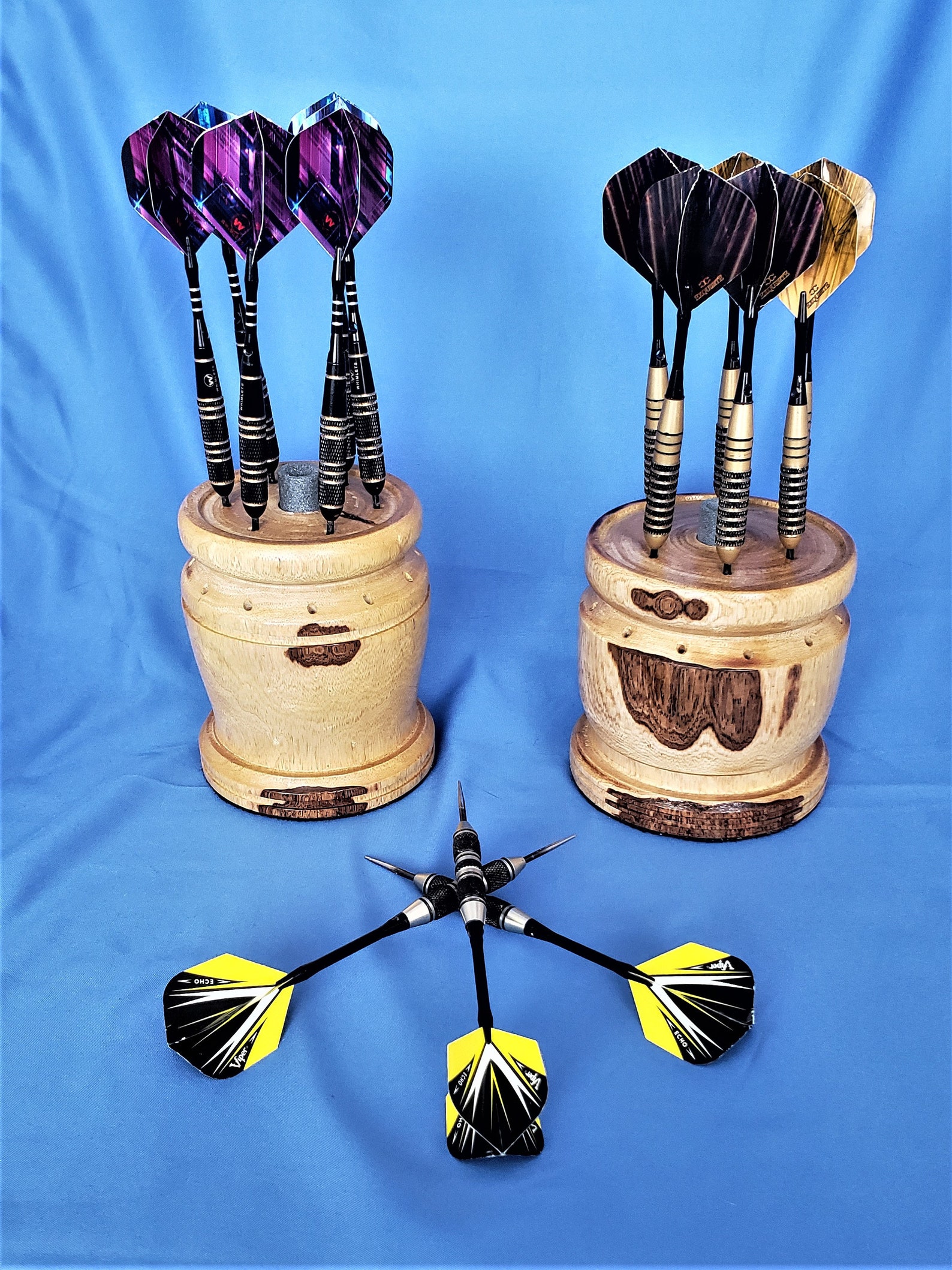 Handmade Dart Stand in Light Wood, Dart Holder, Dart Vase, Circular