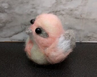 Breast Cancer Awareness Bird- Needle Felted Bird