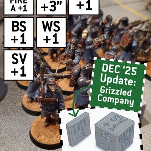 Astra Militarum Voice of Command Officer Orders Token, 40k Imperial Guard, Grizzled Company, Indicatore di dadi personalizzato, 16 mm Resina