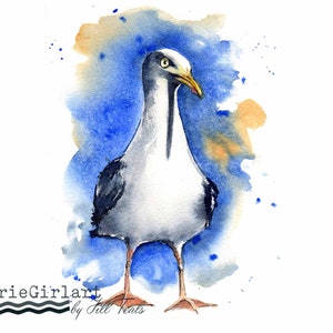 Seagull watercolor painting | Seabird watercolor painting | coastal painting | coastal art | Bird | Seagull