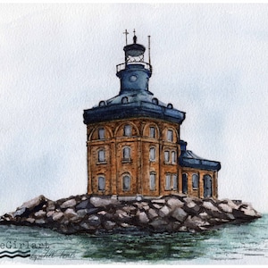 Toledo Harbor | Lighthouse watercolor print | Toledo Harbor Ohio | Watercolor print | Lake Erie