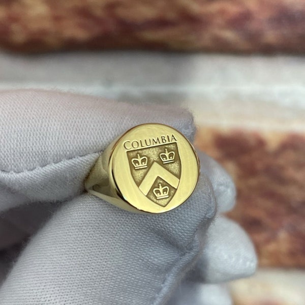 Columbia University, College Class Ring, Senior Class Ring, Graduation Ring, Signet Ring Women, High School Ring, Gift for Her, XW29