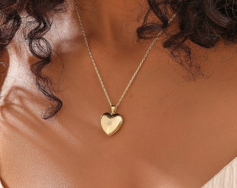 Herz Medaillon Halskette mit Foto, Nordstern Halskette, Foto Halskette, Erinnerungsgeschenk, Muttertagsgeschenk, XW136
