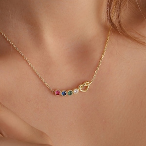 Family Birthstone Necklace Handcrafted 