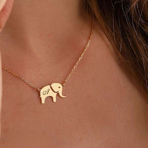 Personalized Handmade Elephant Necklace, Cute Animal Jewelry, Elephant Gift, Kids Necklace, Birthday Gift, Gift For Her, XW62 image 3