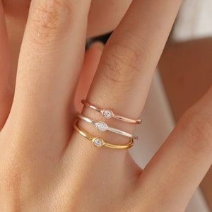 Silver Pinky Ring, Dainty Stackable Ring, Midi Ring, Minimalist Jewlry, Gift for Women, Birthday Gift, Gold and Rose Gold, XW28-T