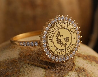 College Graduation Gift for Her, Custom College Class Ring, High School Class Ring, School Ring, Personalized Ring, Graduation Gifts, XW29