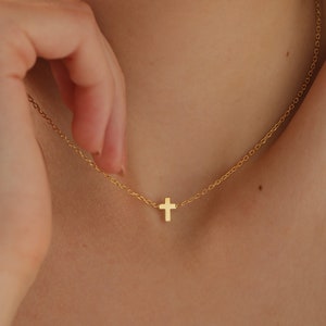 Dainty Cross Necklace, Tiny Cross Pendants, Silver Cross Necklace, Religious Gift, Minimalist Cross Necklace, Gift For Her, XW45
