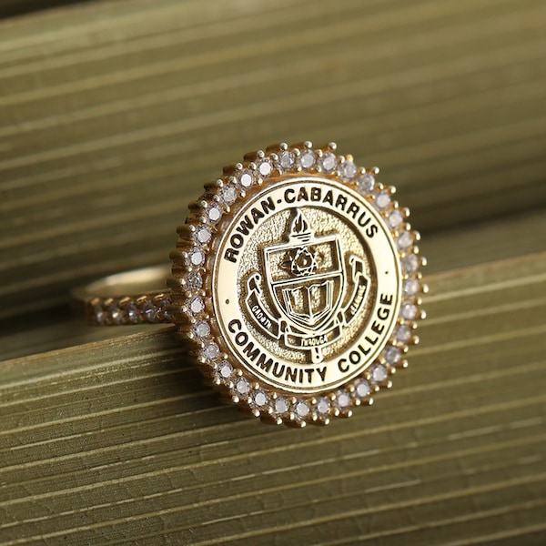 Custom College Class Ring, Graduation Gift, High School Class Ring, Coat of Arms, Signet Ring for Women, Gift for Her, Christmas Gift, XW29