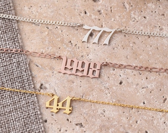 Angel Number Necklace, Number Necklace Silver, Custom Angel Necklace, Angel Numbers Gift, 111 222 333 444 888 777, Gift For Her, XW73