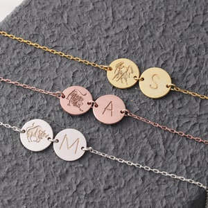 Personalized Zodiac Bracelet with Initial Charm, Gold Initial Bracelet, Minimalist Jewelry, Libra Sagittarius Scorpio Taurus Astrology Gift