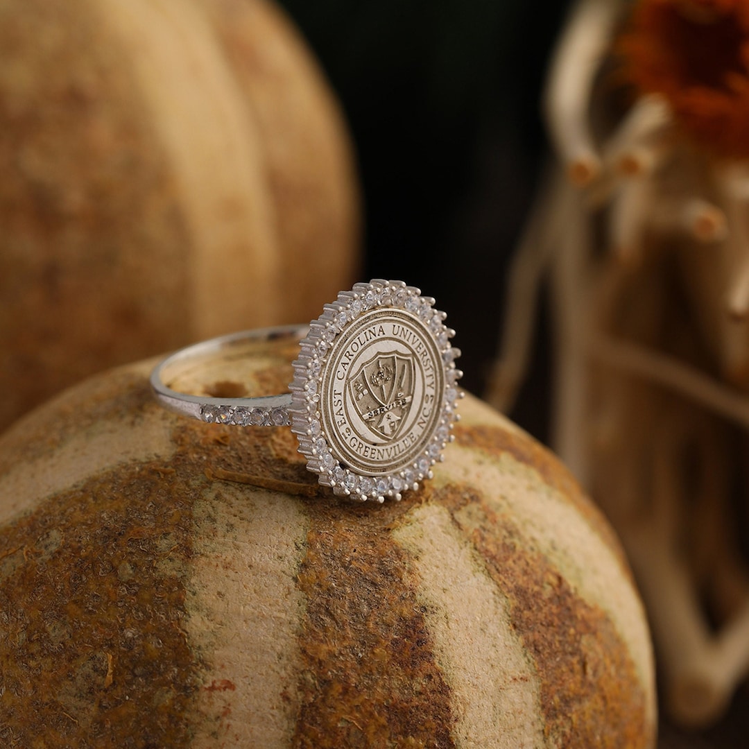 Sterling Silver Custom College Class Ring, High School Ring