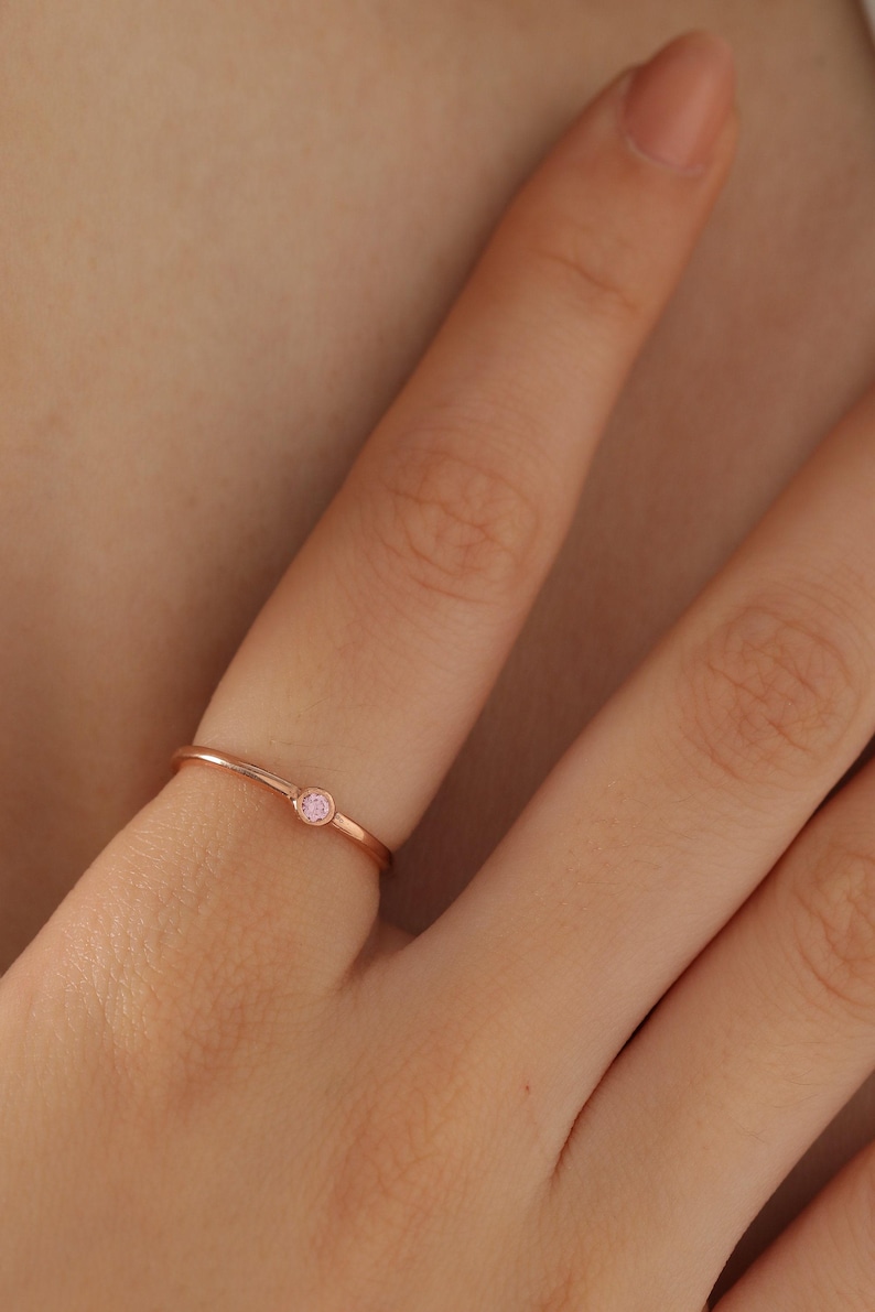 Silver Pinky Ring, Dainty Stackable Ring, Minimalist Jewelry, Gift for Women, XW28-T Bild 7