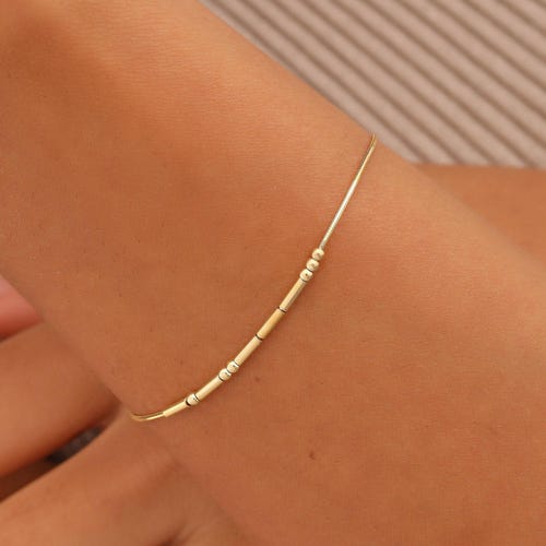 Morse Code Bracelet, Couples Bracelet, XW161