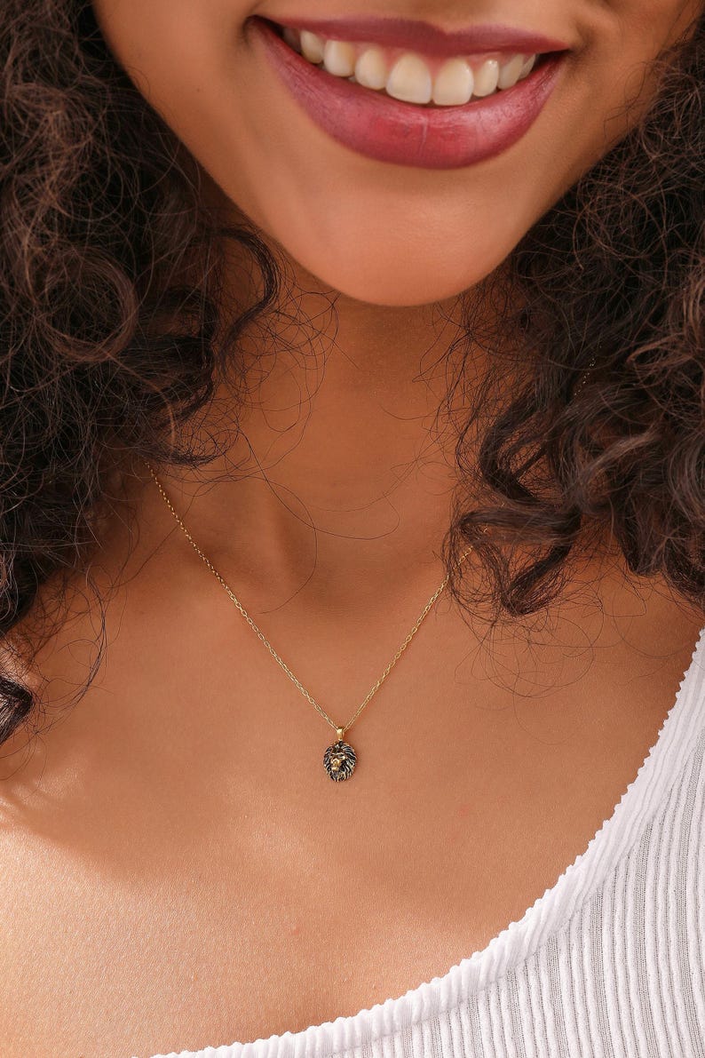 14K Gold Filled Minimalist Lion Pendant, Simple Tiny Leo Necklace, Gift for Her, XW152 image 3