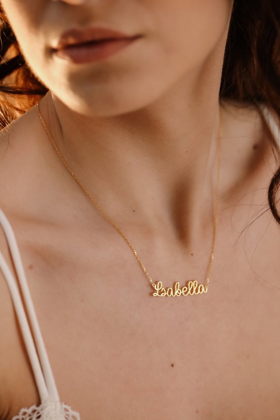 14k gold wire name necklace hotsell