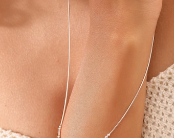 Sterling Silver Morse Code Necklace, Personalized Couples Jewelry