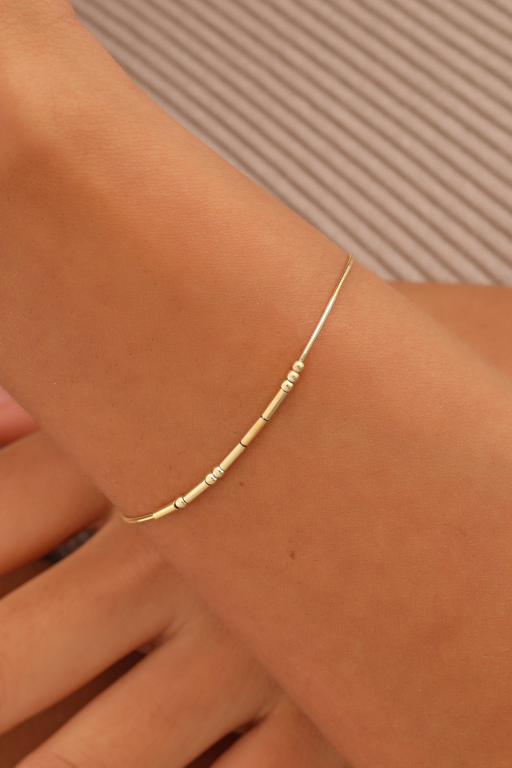 Morse Code Bracelet, Couples Bracelet, XW161