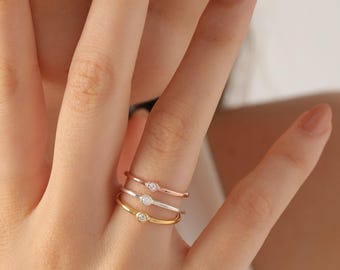 Silver Pinky Ring, Dainty Stackable Ring, Minimalist Jewelry, Gift for Women, XW28-T