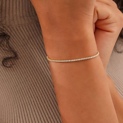 Bracelet tennis délicat en zircone cubique, argent sterling 925