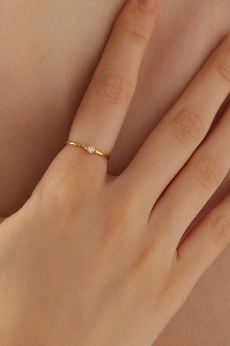 Silver Pinky Ring, Dainty Stackable Ring, Minimalist Jewelry, Gift for Women, XW28-T Bild 6