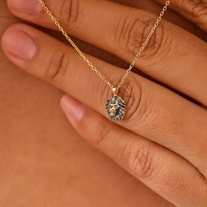 14K Gold Filled Minimalist Lion Pendant, Simple Tiny Leo Necklace, Gift for Her, XW152 image 1