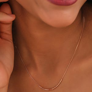 Custom Morse Code Necklace, Personalized Hidden Message Jewelry, Sterling Silver Gold Rose Gold image 8