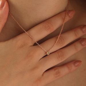 Dainty Peridot Birthstone Necklace, Sterling Silver, Gold, Rose Gold