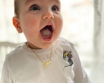 Personalized Kids Name Necklace: Sterling Silver, Gold & Rose Gold