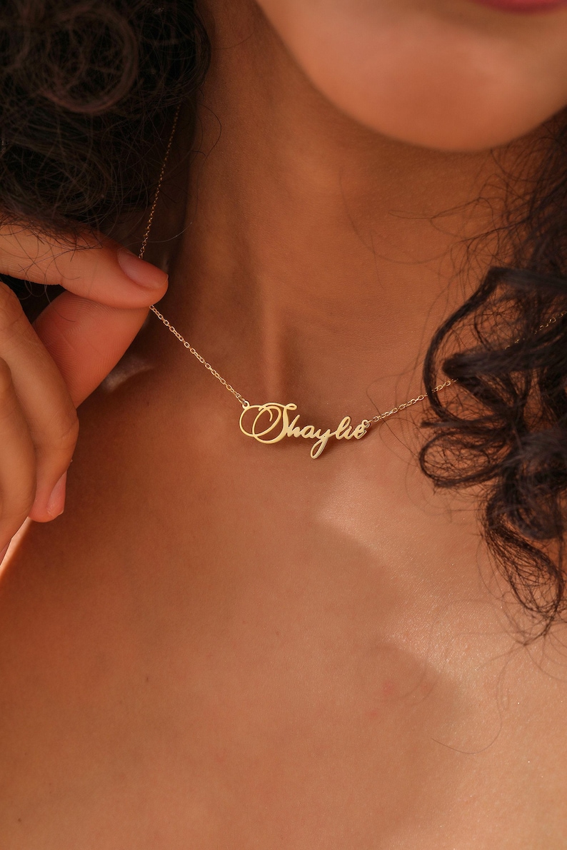 Personalized Gold Filled Name Plate Necklace, Custom Name Jewelry, Elegant Everyday Wear image 5