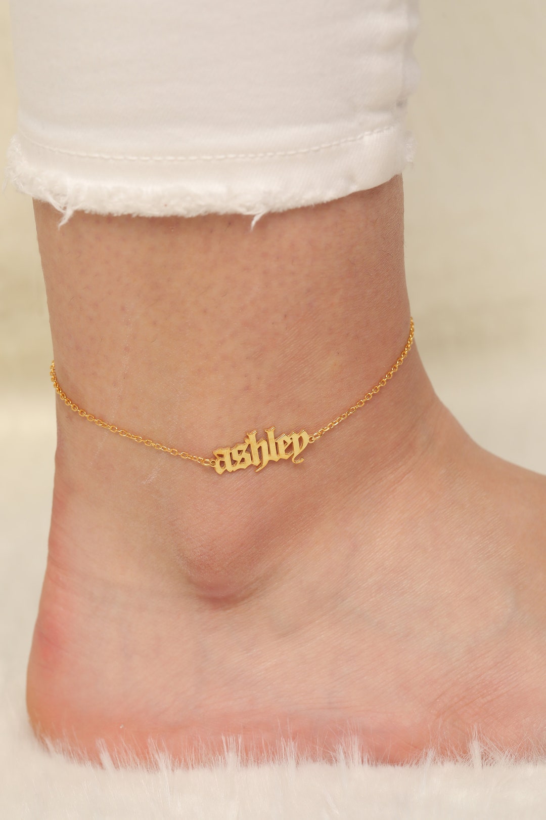 Personalized Anklet, Name Anklet, Initial Anklet, Custom Gold Anklet