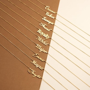Personalized Gold Filled Name Plate Necklace, Custom Name Jewelry, Elegant Everyday Wear image 2