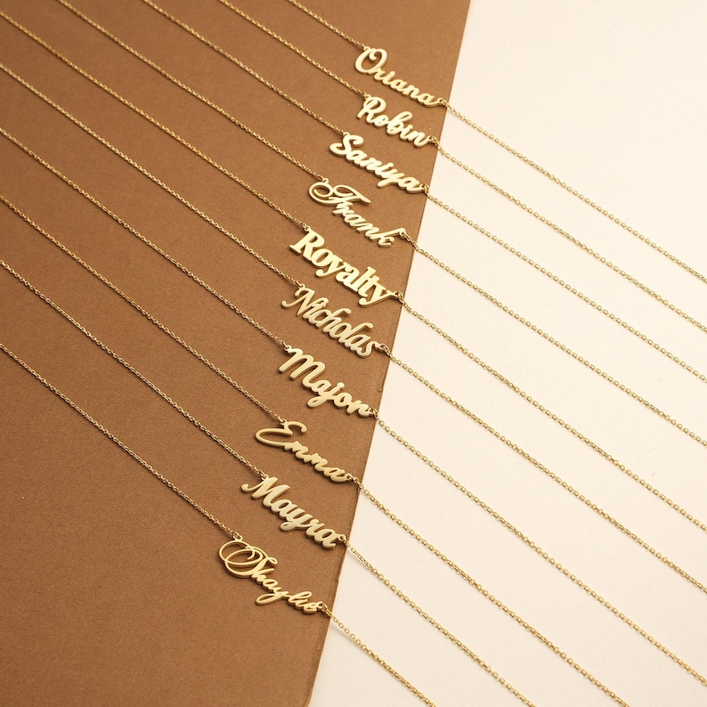Personalized Gold Filled Name Plate Necklace, Custom Name Jewelry, Elegant Everyday Wear image 2