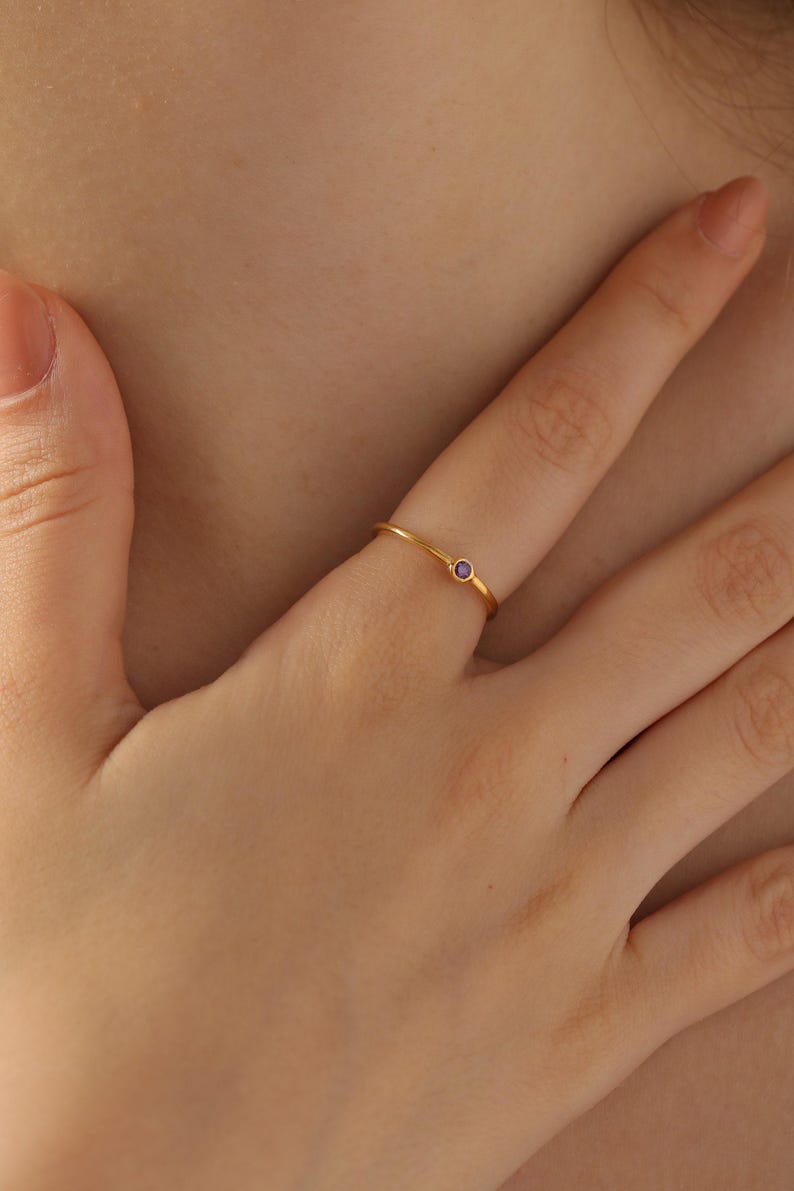 Silver Pinky Ring, Dainty Stackable Ring, Minimalist Jewelry, Gift for Women, XW28-T Bild 8
