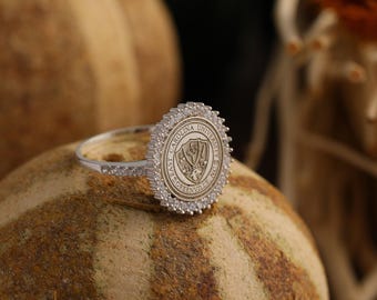 Sterling Silver Custom College Class Ring, High School, Graduation Ring, XW29