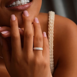 14K Gold Dainty Wedding Band, Vintage Design Flower Wedding Ring, Bridal Jewelry, XW246 image 5