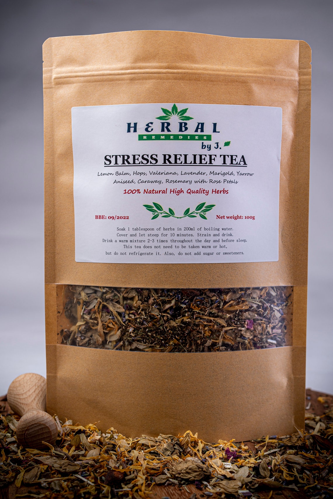 Stress Relief Herbal Tea Sleep Aid Anxiety Calming Tea Formula Etsy