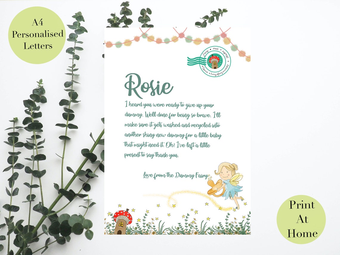 Fairy Letters to Print at home personalised letters from the | Etsy
