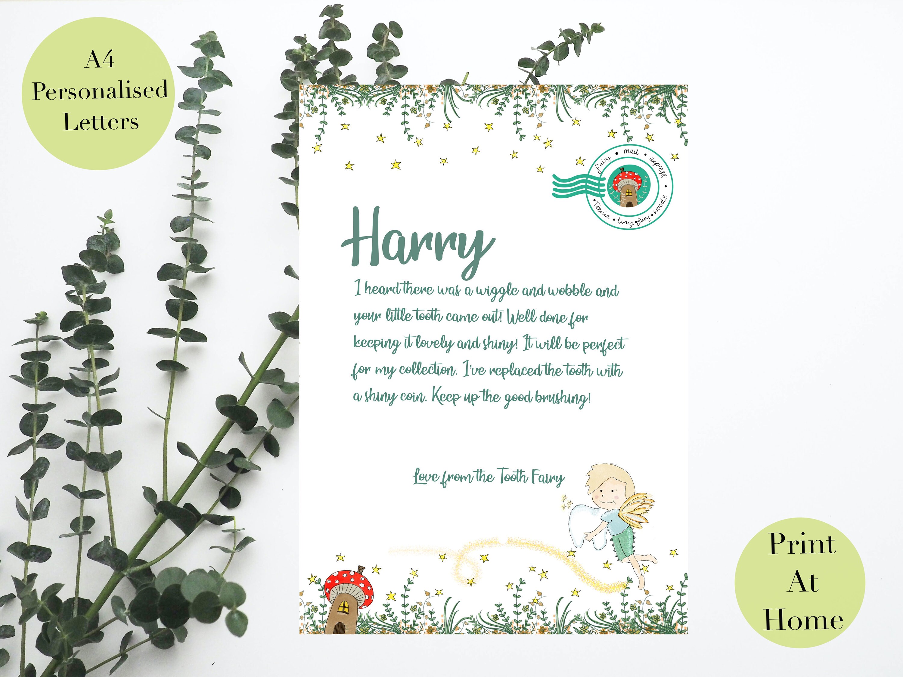 Fairy Letters to Print at home personalised letters from the | Etsy