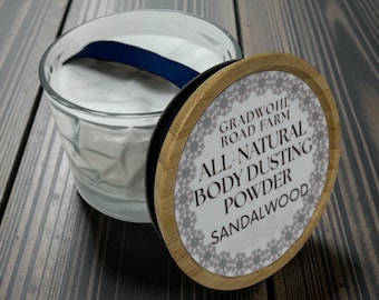 Natural Sandalwood Scented Body Dusting Powder | Talc-Free Organic After Bath Powder