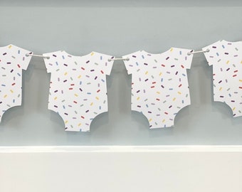 Digital Download Sprinkle Baby Shower Onesie Banner, Sprinkle Onesie Decor, Baby Shower Onesie Banner, Sprinkle Party Decorations