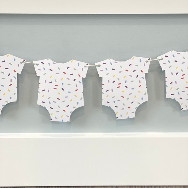 Digital Download Sprinkle Baby Shower Onesie Banner, Sprinkle Onesie Decor, Baby Shower Onesie Banner, Sprinkle Party Decorations