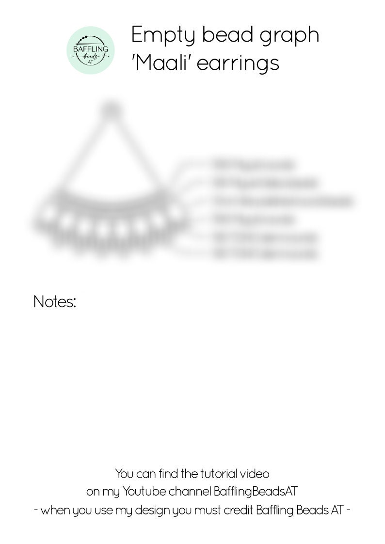 Bead Graph & Color Codes for 10 Maali Earring Variations, Elegant ...