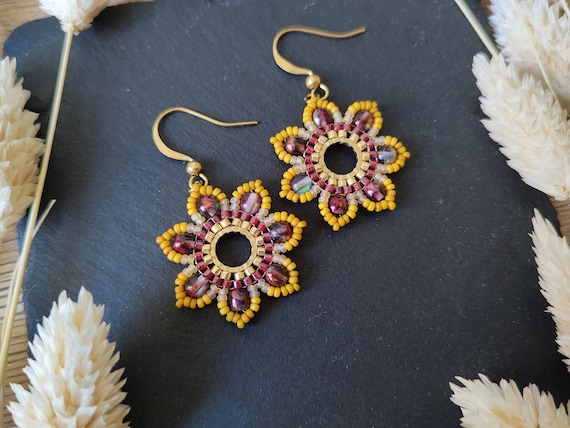 Pink Flower Paper Earrings | Handmade Jewelry – AG Design