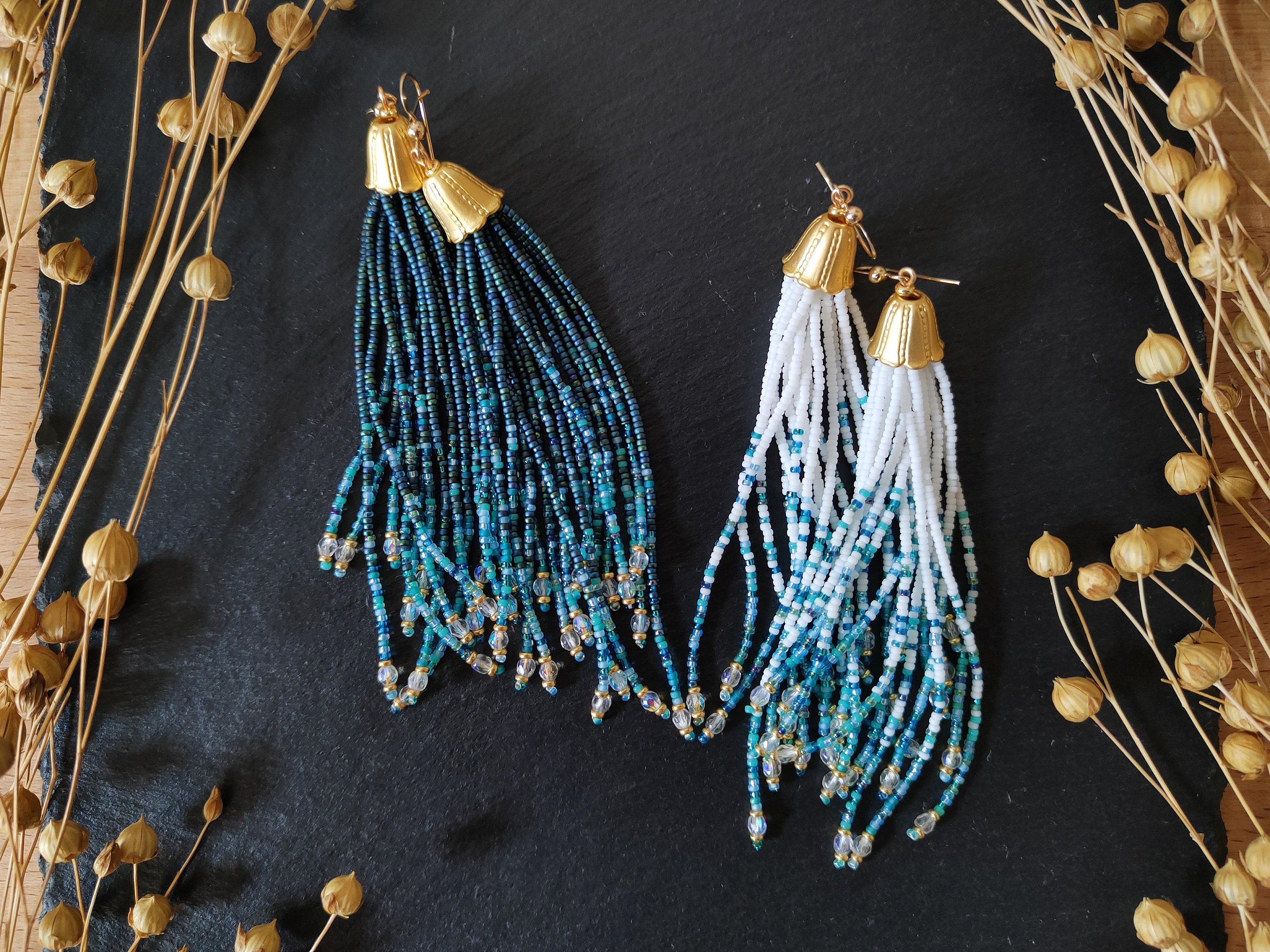 Beaded Tassel Earrings Beaded Tassel Earrings