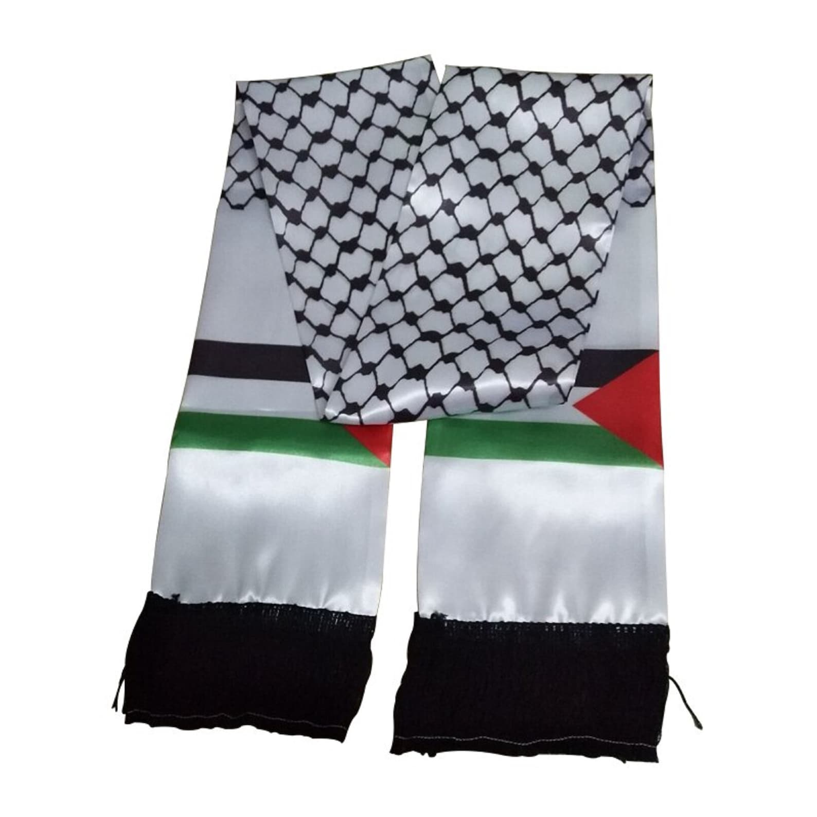 Scarf Scarf Printed in Satin Palestine Flag 130 x 14cm Etsy