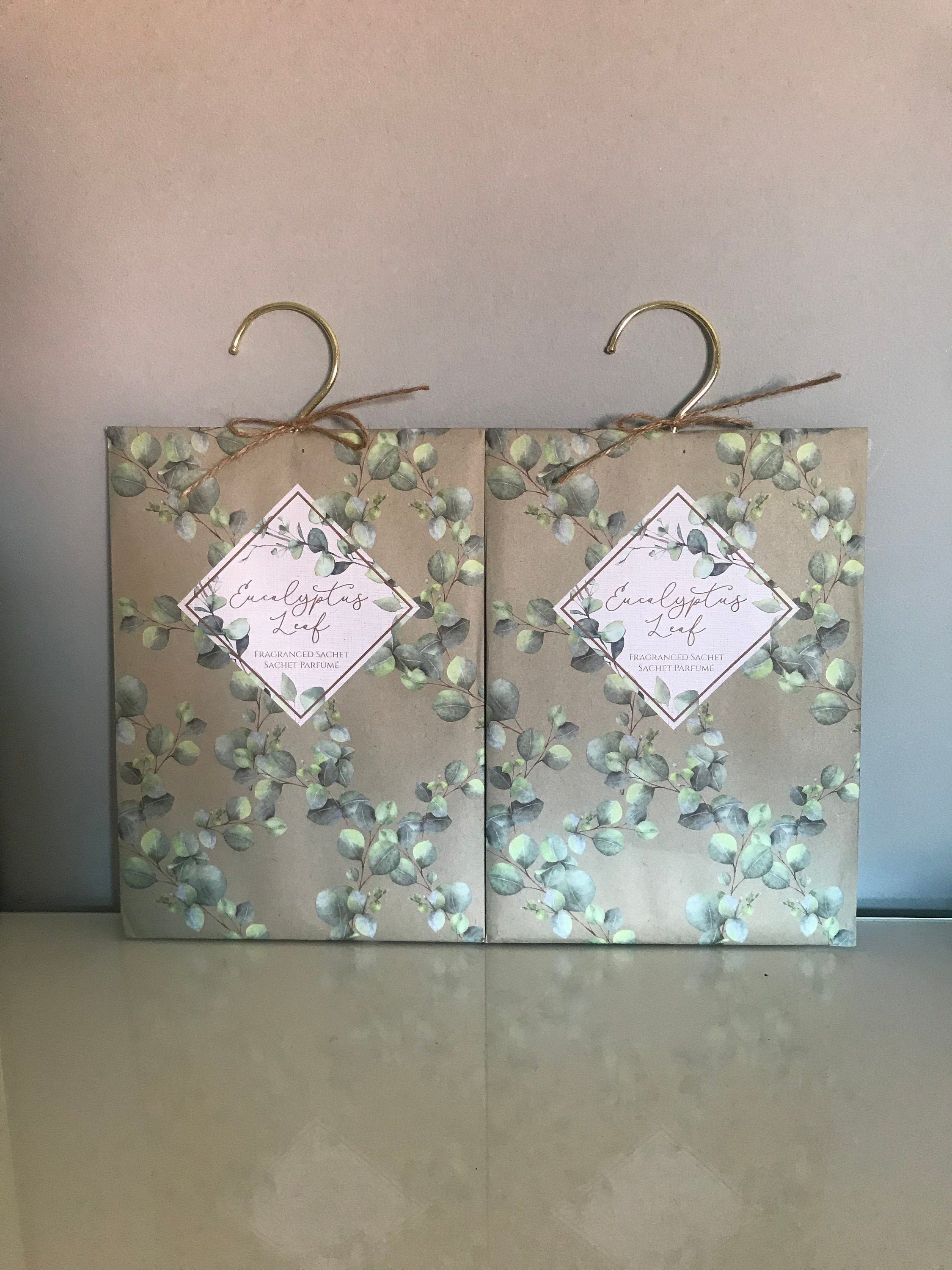 Set of Two Eucalyptus Wardrobe Hanging Fragrance Sachets Etsy