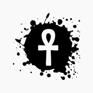 Ankh Symbol Splat Ink. Svg Png Eps Dxf Cut files.