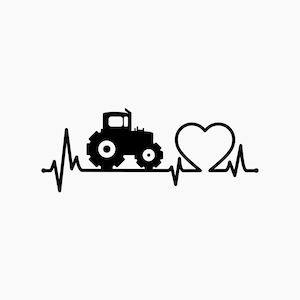 Tractor Heartbeat. Svg Png Eps Dxf Cut files.